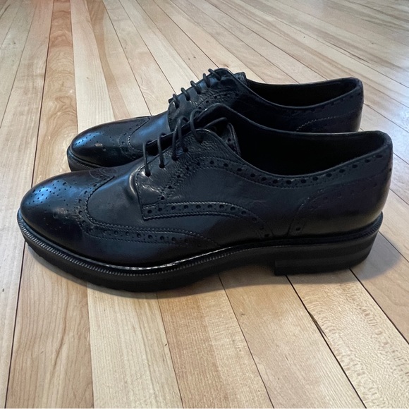 NWB Intensi Black Leather Oxford Men’s Shoes - Sz 42 - Picture 9 of 15